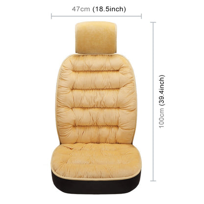 Car Thick Plush Seat Cushion Warmer Cover Winter Seat Mat (Beige) by buy2fix