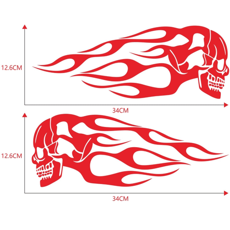 Motorcycle Styling Skull Head PVC Sticker Auto Decorative Sticker (Red) by buy2fix