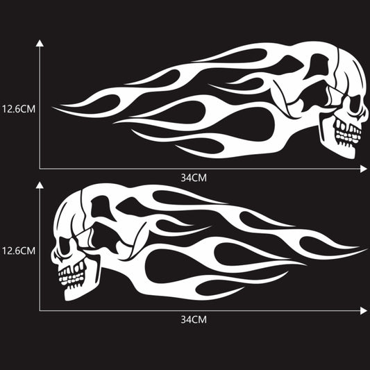 Motorcycle Styling Skull Head PVC Sticker Auto Decorative Sticker (White) by buy2fix