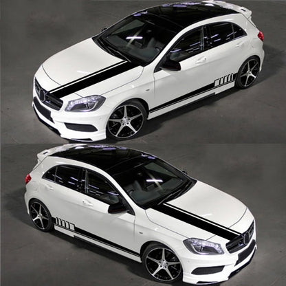 5 in 1 Car Styling Stripe Hood PVC Sticker Auto Decorative Sticker (Black) by buy2fix