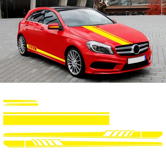 5 in 1 Car Styling Stripe Hood PVC Sticker Auto Decorative Sticker (Yellow)