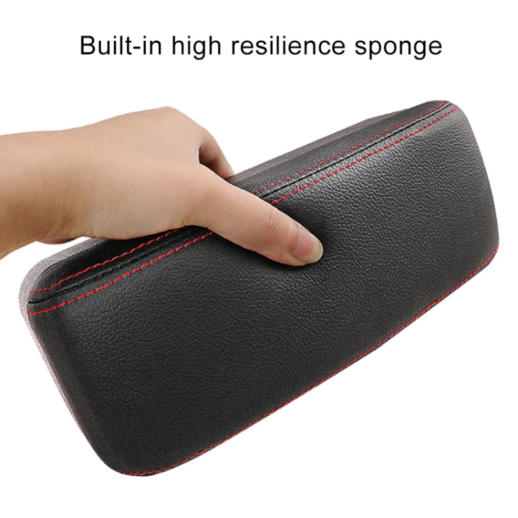 2 PCS Universal Car PU Leather Wrapped Armrest Box Cushion Car Armrest Box Mat with Storage Box (Black White) by buy2fix