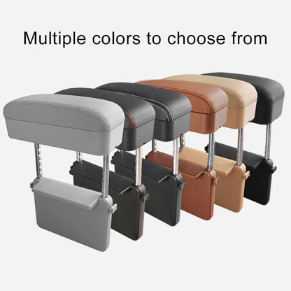 2 PCS Universal Car PU Leather Wrapped Armrest Box Cushion Car Armrest Box Mat with Storage Box (Black White) by buy2fix