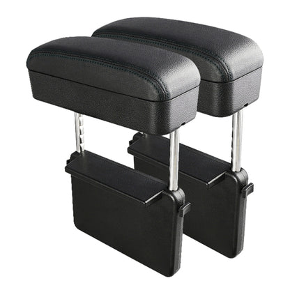 2 PCS Universal Car PU Leather Wrapped Armrest Box Cushion Car Armrest Box Mat with Storage Box (Black) by buy2fix