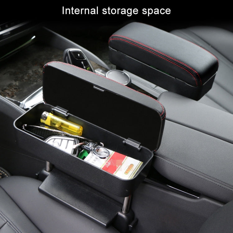 2 PCS Universal Car PU Leather Wrapped Armrest Box Cushion Car Armrest Box Mat with Storage Box (Beige) by buy2fix