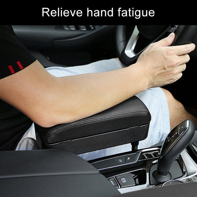 2 PCS Universal Car Wireless Qi Standard Charger PU Leather Wrapped Armrest Box Cushion Car Armrest Box Mat with Storage Box (Black Red) by buy2fix