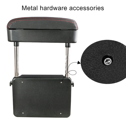 2 PCS Universal Car Wireless Qi Standard Charger PU Leather Wrapped Armrest Box Cushion Car Armrest Box Mat with Storage Box (Black Red) by buy2fix