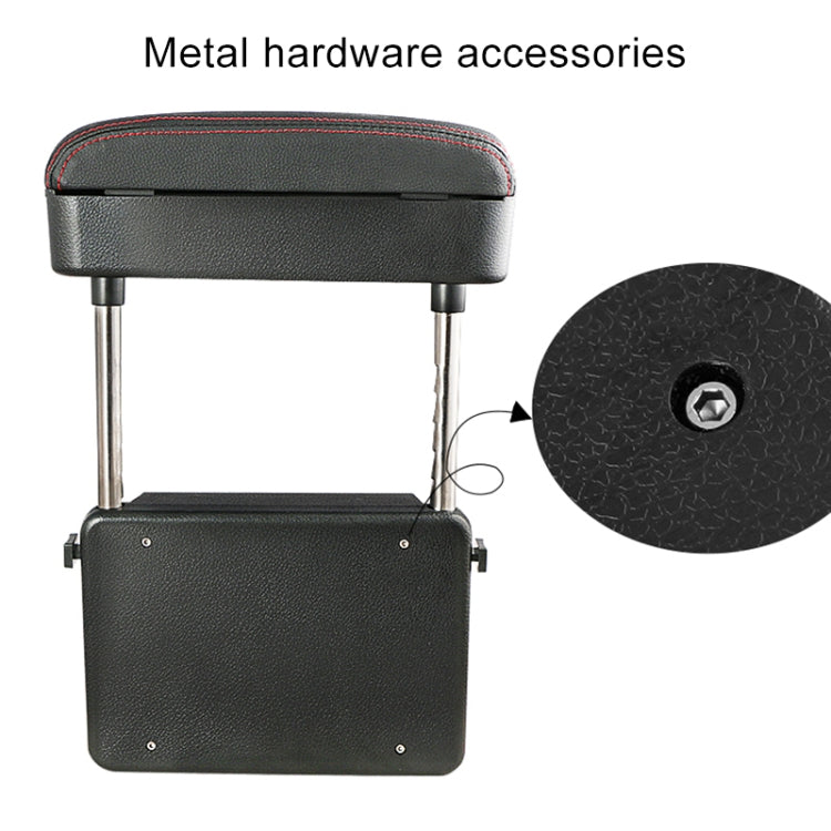 2 PCS Universal Car Wireless Qi Standard Charger PU Leather Wrapped Armrest Box Cushion Car Armrest Box Mat with Storage Box (Black) by buy2fix