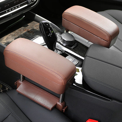 2 PCS Universal Car Wireless Qi Standard Charger PU Leather Wrapped Armrest Box Cushion Car Armrest Box Mat with Storage Box (Brown) by buy2fix