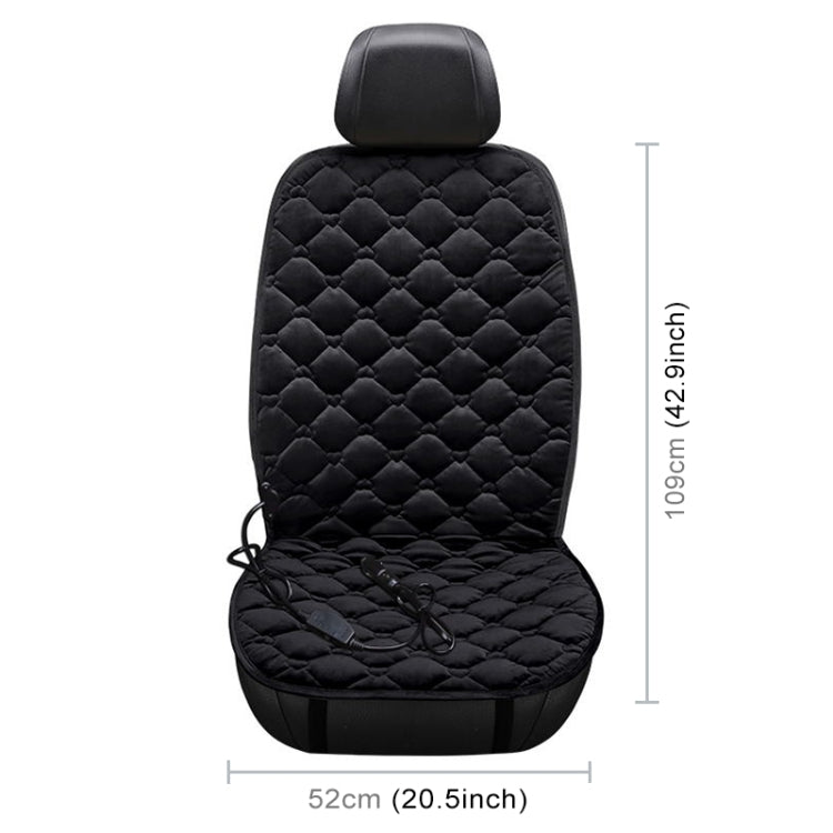 Car 12V Front Seat Heater Cushion Warmer Cover Winter Heated Warm, Single Seat (Black) by buy2fix