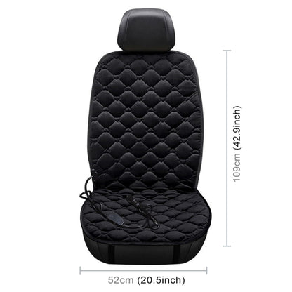 Car 12V Front Seat Heater Cushion Warmer Cover Winter Heated Warm, Single Seat (Black) by buy2fix