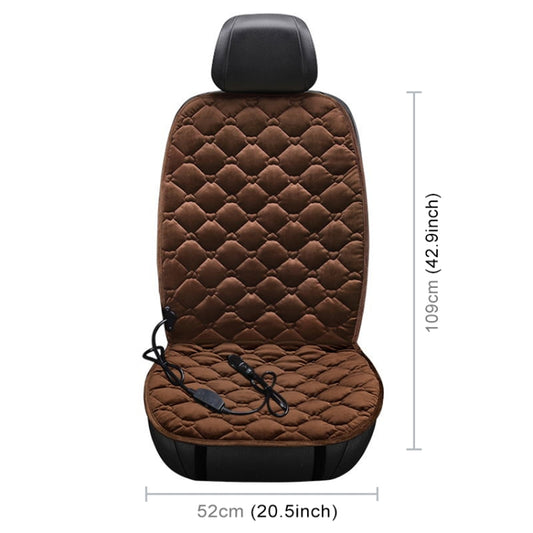 Car 12V Front Seat Heater Cushion Warmer Cover Winter Heated Warm, Single Seat (Coffee) by buy2fix