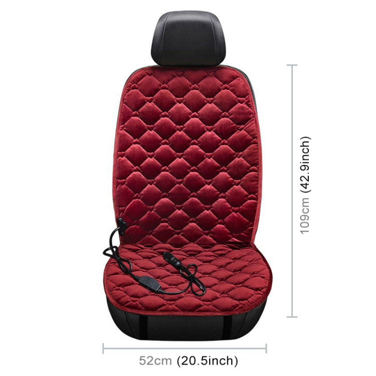 Car 12V Front Seat Heater Cushion Warmer Cover Winter Heated Warm, Single Seat (Red) by buy2fix