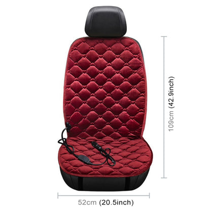 Car 12V Front Seat Heater Cushion Warmer Cover Winter Heated Warm, Single Seat (Red) by buy2fix