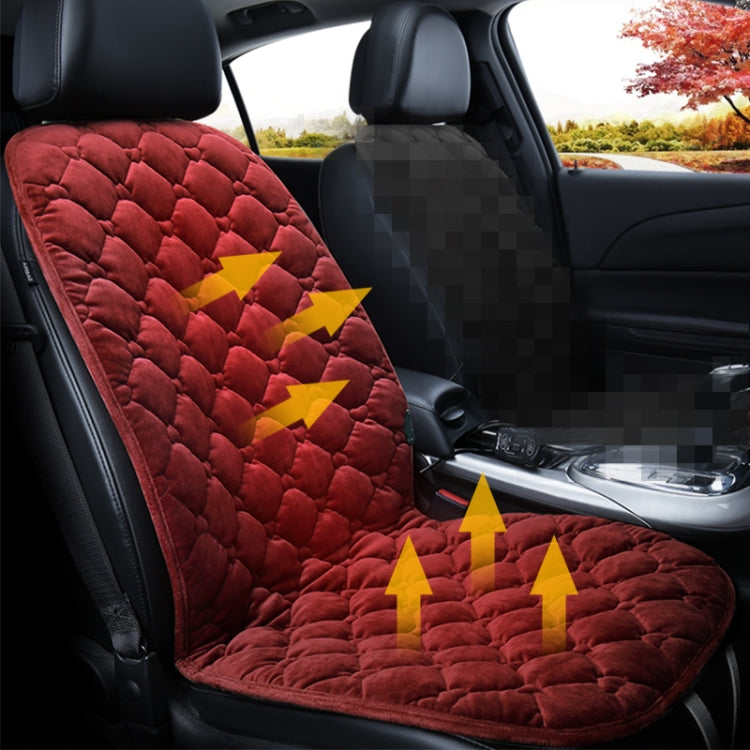 Car 12V Front Seat Heater Cushion Warmer Cover Winter Heated Warm, Single Seat (Red) by buy2fix