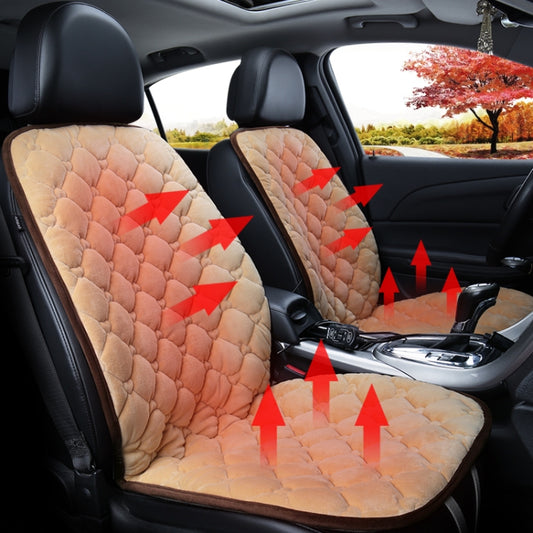 Car 12V Front Seat Heater Cushion Warmer Cover Winter Heated Warm, Double Seat (Beige) by buy2fix
