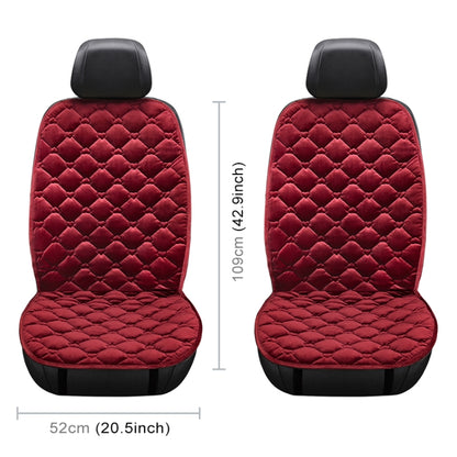 Car 12V Front Seat Heater Cushion Warmer Cover Winter Heated Warm, Double Seat (Red) by buy2fix