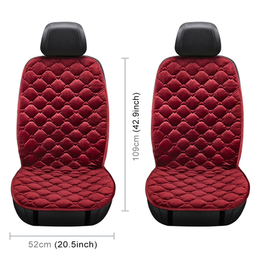 Car 12V Front Seat Heater Cushion Warmer Cover Winter Heated Warm, Double Seat (Red) by buy2fix