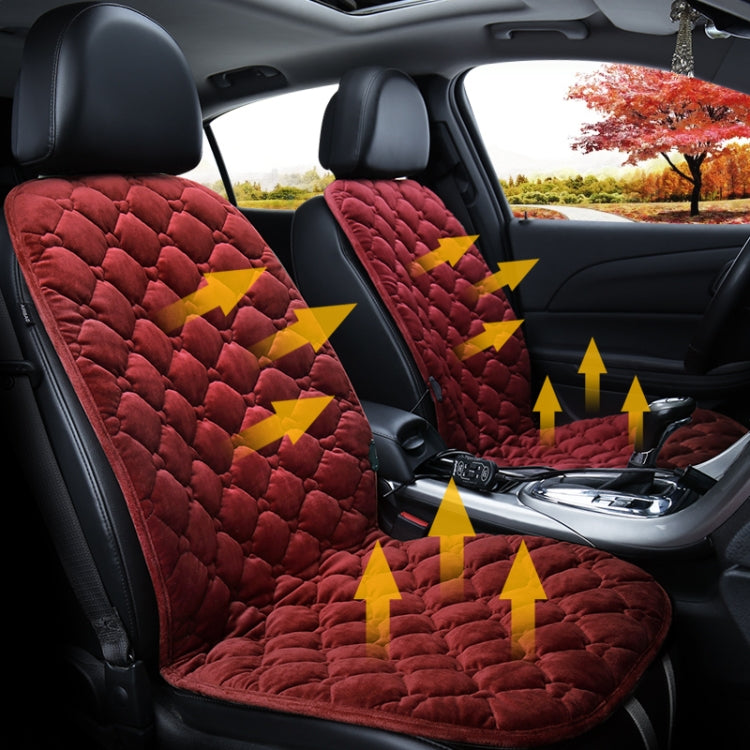 Car 12V Front Seat Heater Cushion Warmer Cover Winter Heated Warm, Double Seat (Red) by buy2fix