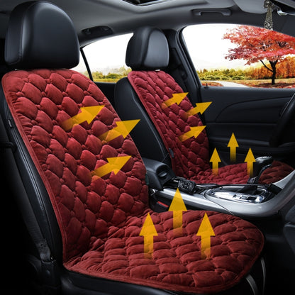 Car 12V Front Seat Heater Cushion Warmer Cover Winter Heated Warm, Double Seat (Red) by buy2fix