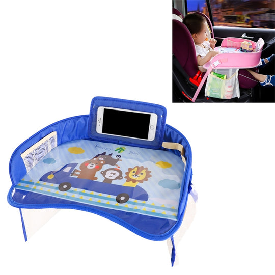 Children Waterproof Dining Table Toy Organizer Baby Safety Tray Tourist Painting Holder with Touch Screen Transparent Bag (Happy Travel)
