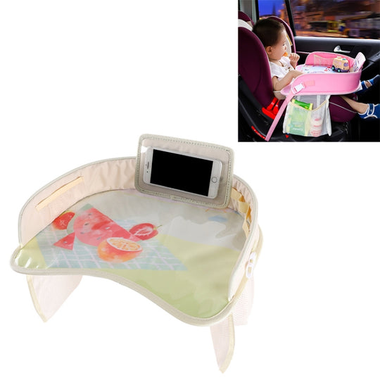 Children Waterproof Dining Table Toy Organizer Baby Safety Tray Tourist Painting Holder with Touch Screen Transparent Bag (Fruit)