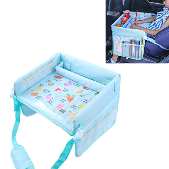 Children Waterproof Dining Table Toy Organizer Baby Safety Tray Tourist Painting Holder (Funny Fruit)