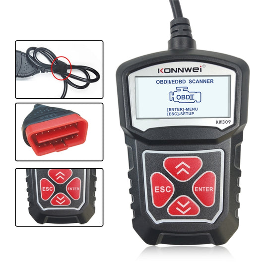 KONNWEI KW309 V309 V310 MS309 Codeleser OBD2 Scanner Diagnosetool (Schwarz)