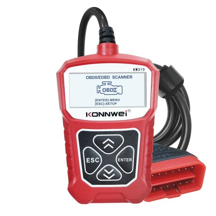 KONNWEI KW310 OBD Car Fault Detector Code Reader ELM327 OBD2 Scanner Diagnostic Tool(Red) - In Car by KONNWEI | Online Shopping UK | buy2fix