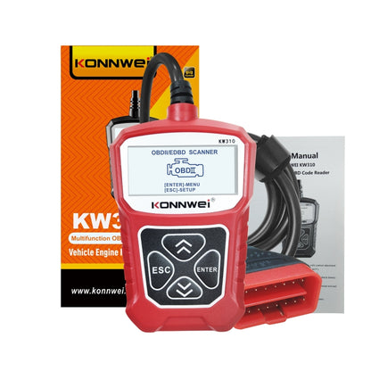 KONNWEI KW310 OBD Car Fault Detector Code Reader ELM327 OBD2 Scanner Diagnostic Tool(Red) - In Car by KONNWEI | Online Shopping UK | buy2fix