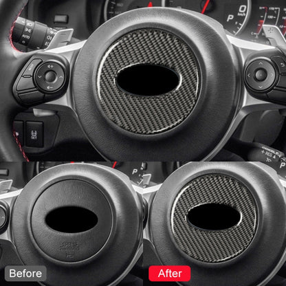 Car Carbon Fiber Steering Wheel Decorative Sticker for Subaru Forester 2016-2018, Left and Right Drive Universal (Black) by buy2fix