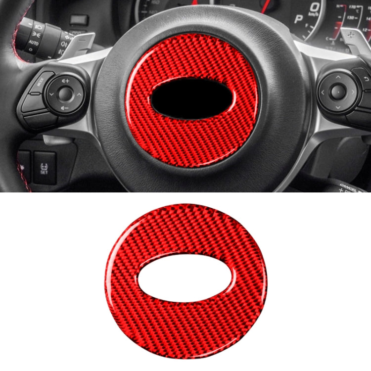 Car Carbon Fiber Steering Wheel Decorative Sticker for Subaru Forester 2016-2018, Left and Right Drive Universal (Red) by buy2fix
