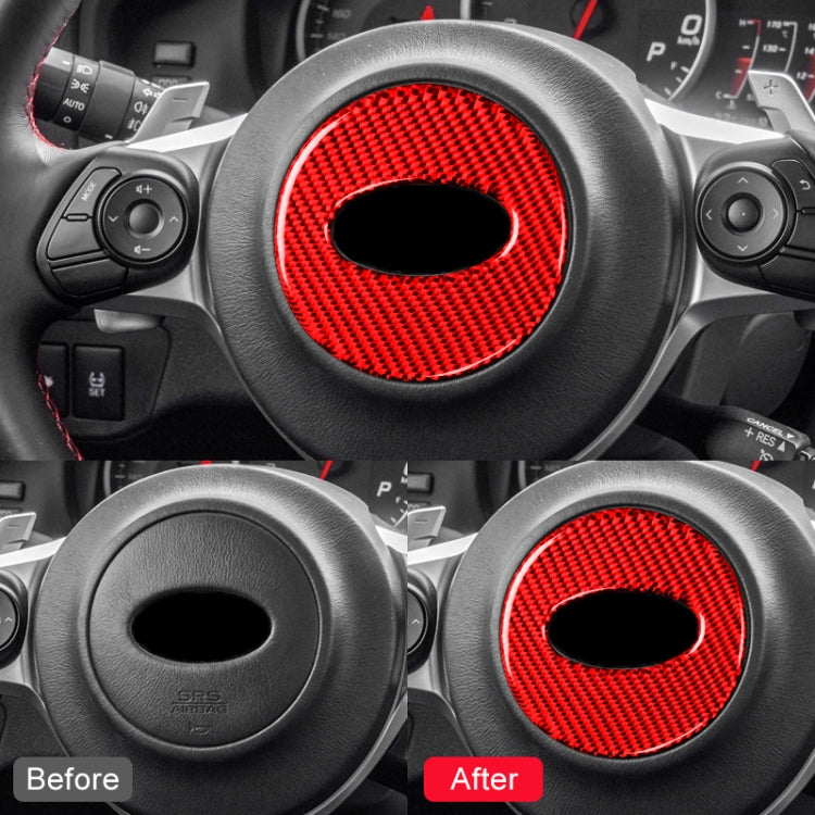 Car Carbon Fiber Steering Wheel Decorative Sticker for Subaru Forester 2016-2018, Left and Right Drive Universal (Red) by buy2fix