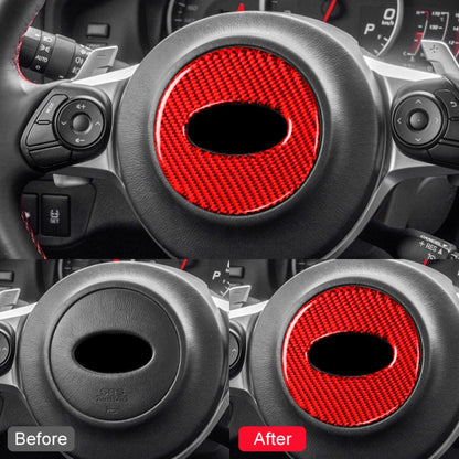 Car Carbon Fiber Steering Wheel Decorative Sticker for Subaru Forester 2016-2018, Left and Right Drive Universal (Red) by buy2fix