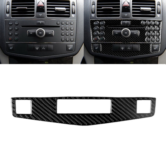 Car Carbon Fiber Center Console Panel Decorative Sticker for Mercedes-Benz W204 C Class 2007-2010 by buy2fix