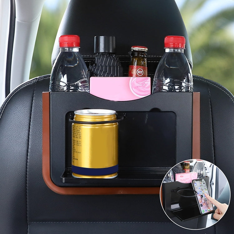929 Car Foldable Hanging Trash Can Storage Bin with Small Table (Black) by buy2fix