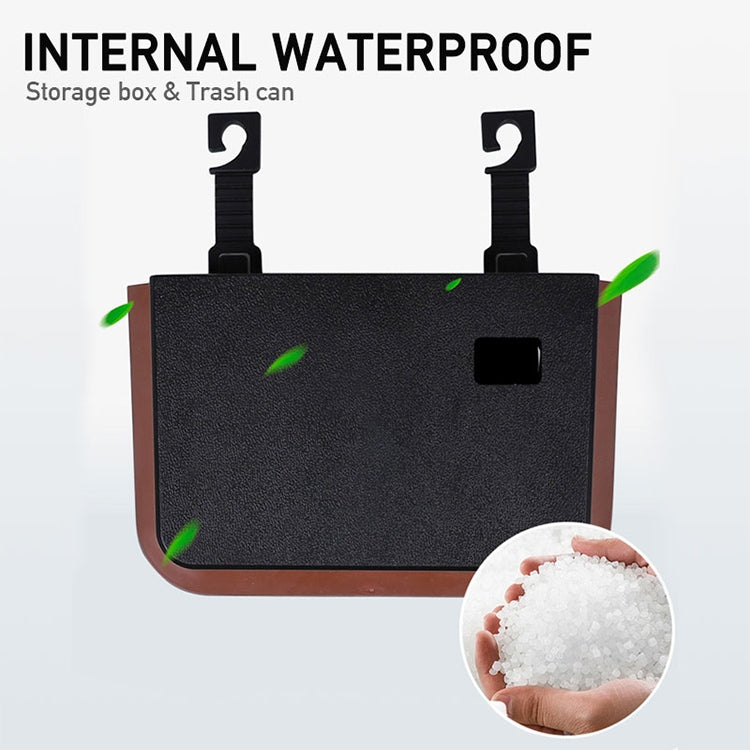 929 Car Foldable Hanging Trash Can Storage Bin with Small Table (Beige) by buy2fix