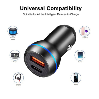 ACC-581 PD 20W + QC3.0 Type-C / USB-C + USB Fast Charging Car Charger (Black) - In Car by buy2fix | Online Shopping UK | buy2fix