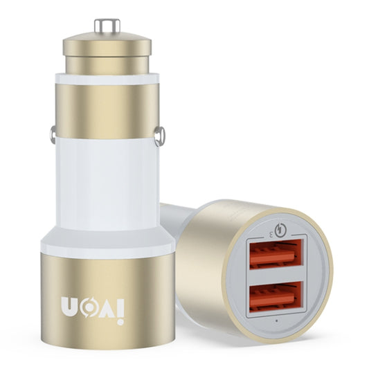 IVON CC33 36W 6A Dual QC 3.0 USB Full Metal Car Charger - In Car by IVON | Online Shopping UK | buy2fix