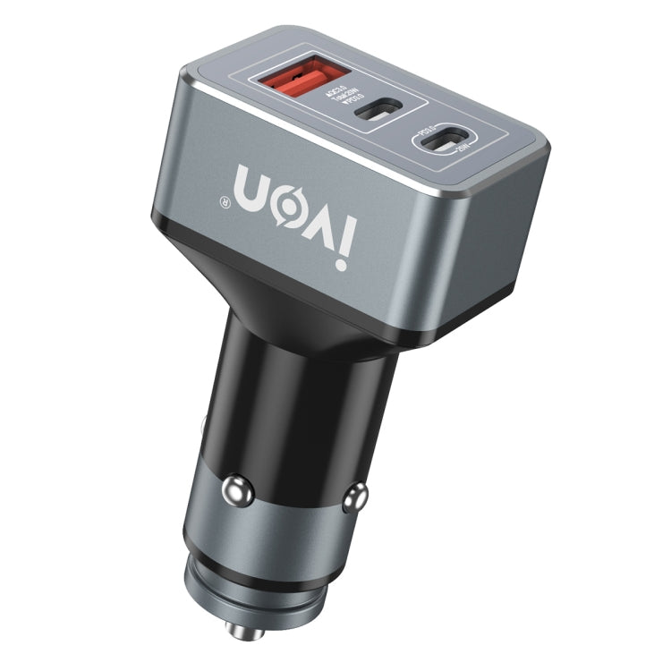 IVON CC43 45W PD 3.0 Dual USB-C / Type-C + QC 3.0 USB Port Square Car Charger - In Car by IVON | Online Shopping UK | buy2fix