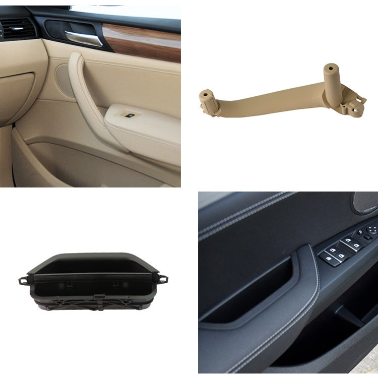 Car Front Left Inside Doors Handle Pull Trim Cover 5141 7394 519-1 for BMW X3 X4, Left Driving (Beige) - In Car by buy2fix | Online Shopping UK | buy2fix