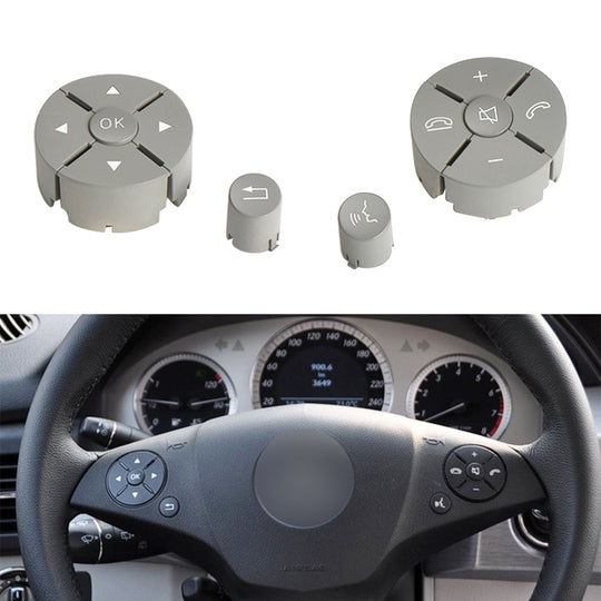 1 paire de boutons de commutation de volant de voiture pour Mercedes-Benz W204 2007-2014, conduite à gauche (gris)