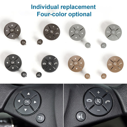 1 Pair Car Steering Wheel Switch Buttons Panel for Mercedes-Benz W204 2007-2014, Left Driving(Black) by buy2fix