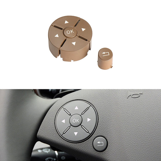 Panneau de boutons de commutation de volant côté gauche de voiture pour Mercedes-Benz W204 2007-2014, conduite à gauche (Beige)