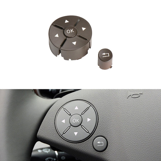 Panneau de boutons de commutation de volant côté gauche de voiture pour Mercedes-Benz W204 2007-2014, conduite à gauche (marron)