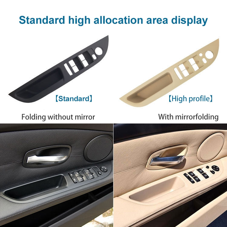 Car Left Front Door Window Lift Switch Trim Panel 51416983705 for BMW E60 2008-2010, Left Driving Standard Version (Beige) - In Car by buy2fix | Online Shopping UK | buy2fix