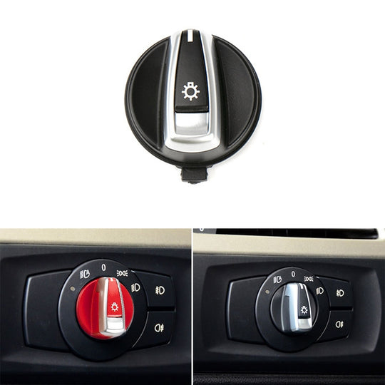 Garniture de couvercle de bouton de commutateur de phare de voiture 6131 6932 796 pour BMW X1 2009-2015, conduite à gauche (noir)