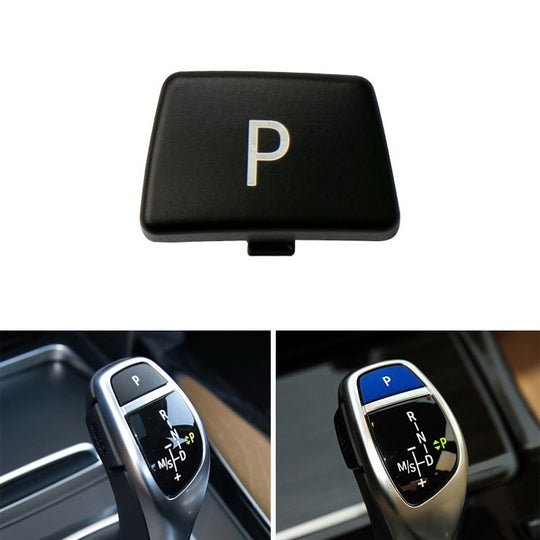Levier de vitesse de voiture bouton de stationnement automatique lettre P capuchon pour BMW série 5 2002-2010, conduite à gauche (noir)