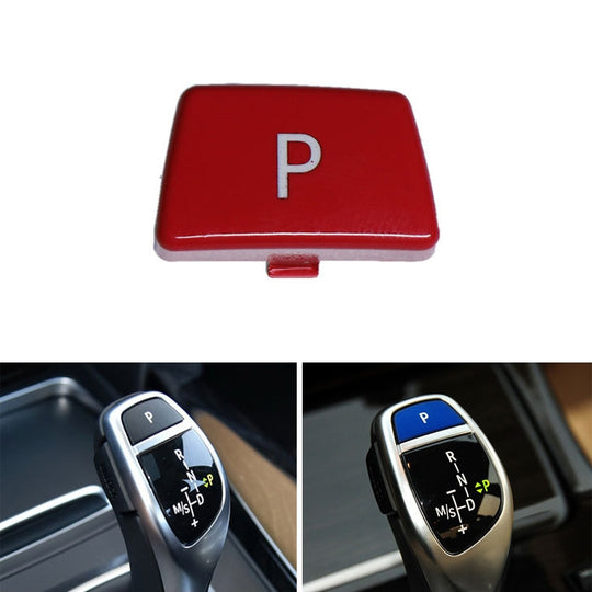 Levier de vitesse de voiture bouton de stationnement automatique lettre P capuchon pour BMW série 5 2002-2010, conduite à gauche (rouge)