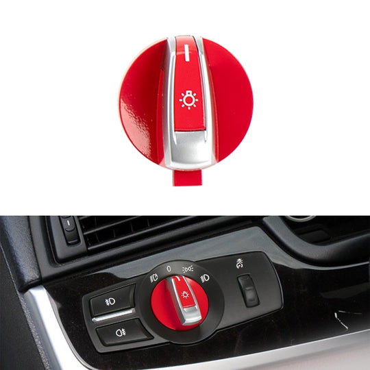 Auto Scheinwerferschalter Knopf für BMW 5er 2010–2017, Linksverkehr (rot)